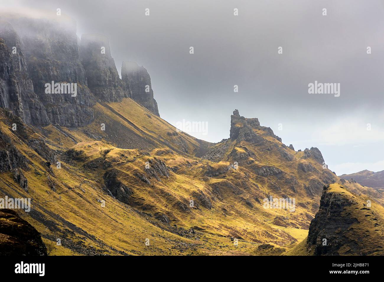 The Quiraing, (Cuith-Raing), Ostwand von Meall na Suiramach, Trotternish, Isle of Skye, Schottland Stockfoto