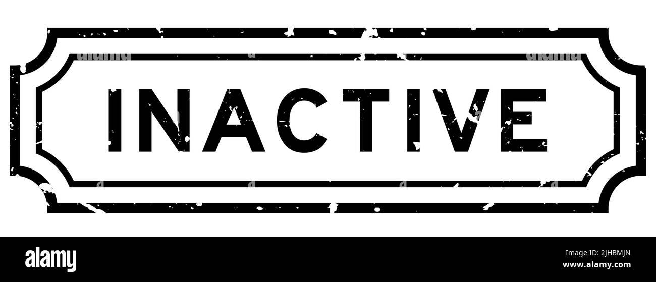 Grunge schwarz inaktive Wort Gummi Stempel auf weißem Hintergrund Stock Vektor