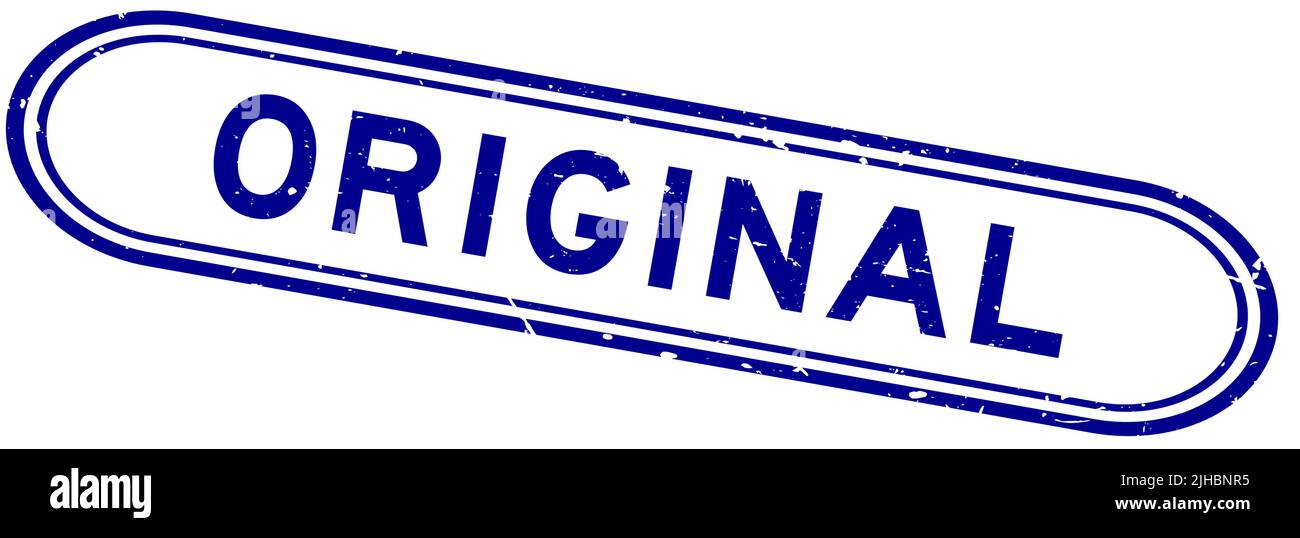 Grunge blau original Wort Gummi Stempel auf weißem Hintergrund Stock Vektor