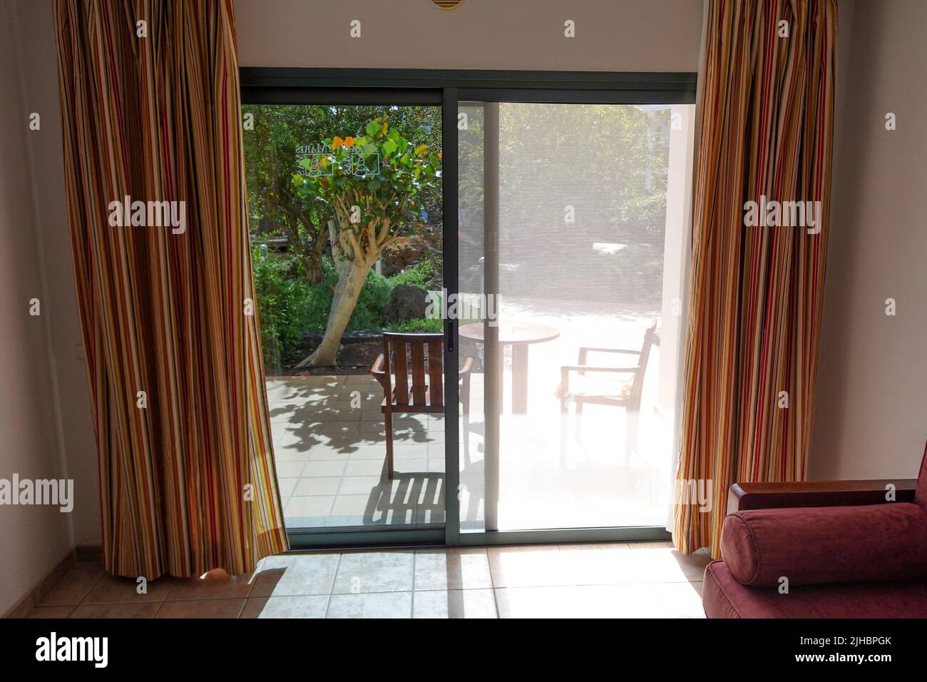 Blick auf die typisch spanische Ferienwohnung Stockfoto