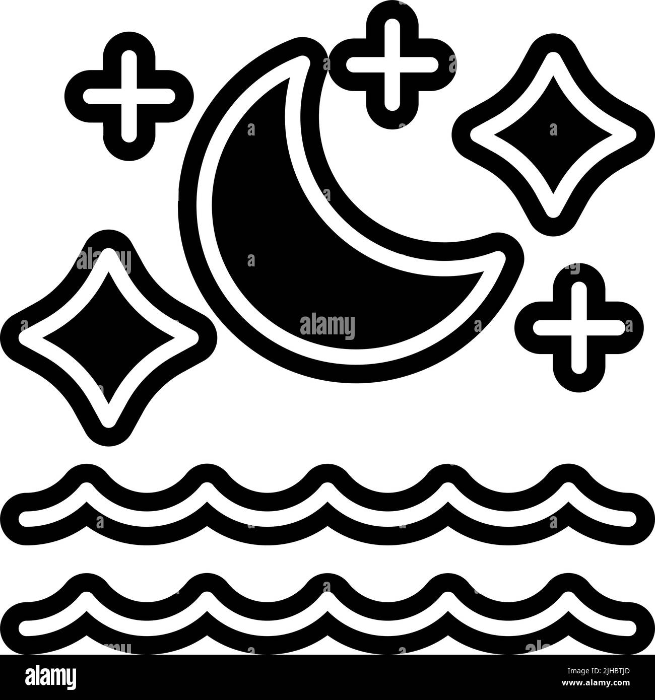 Sea Night . Stock Vektor