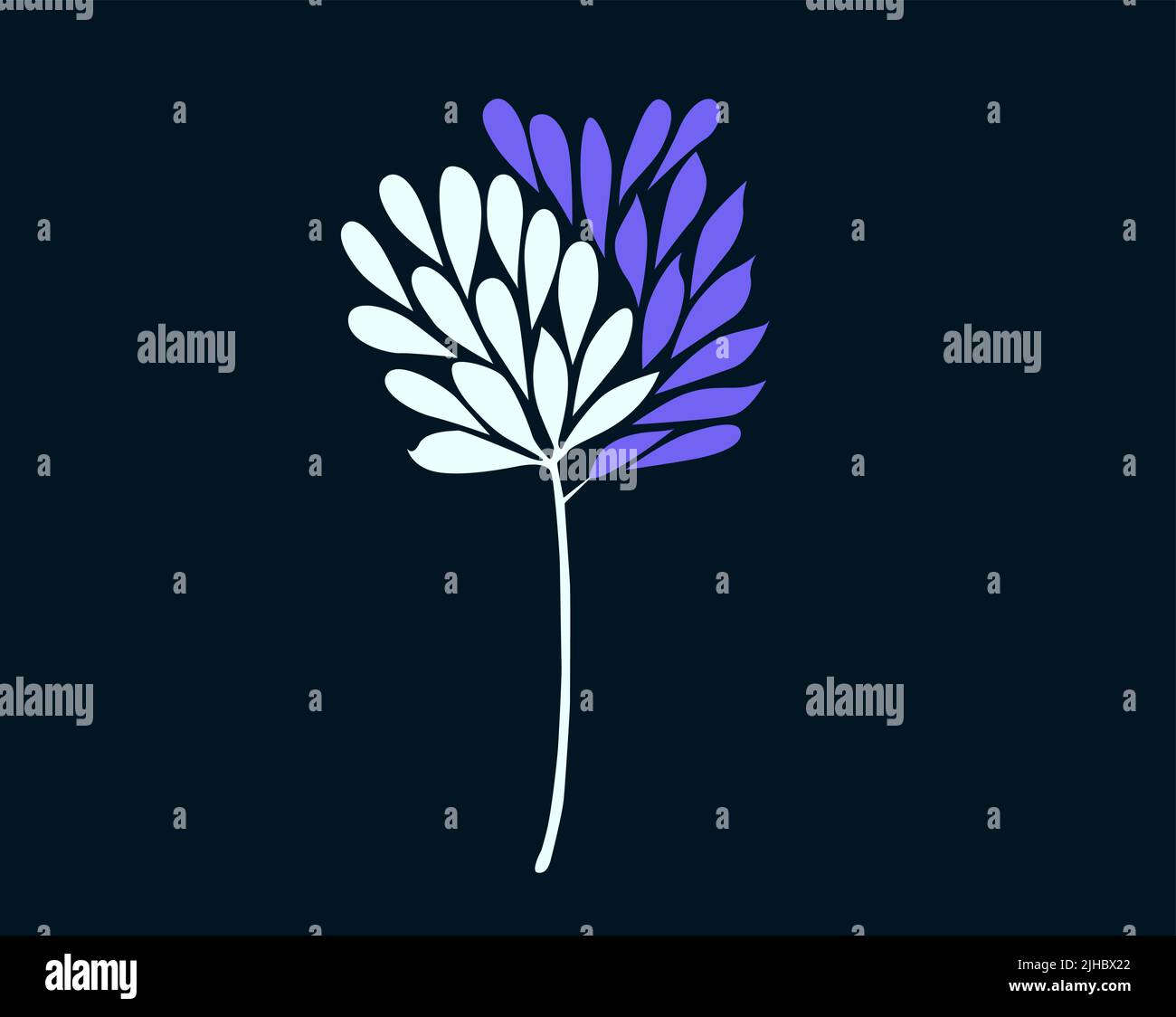 Schöne Blütenblätter von weißen und violetten Farbe isoliert auf dunklem Hintergrund - Vektor-Illustration Stock Vektor