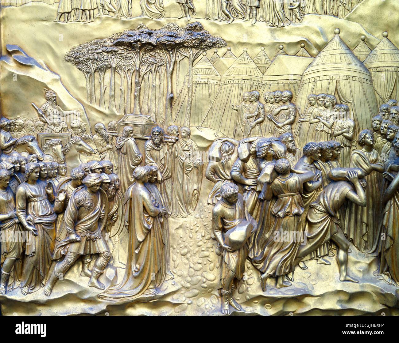 'Gates of Paradise' von Lorenzo Ghiberti das Baptisterientor in Florenz Italien Stockfoto