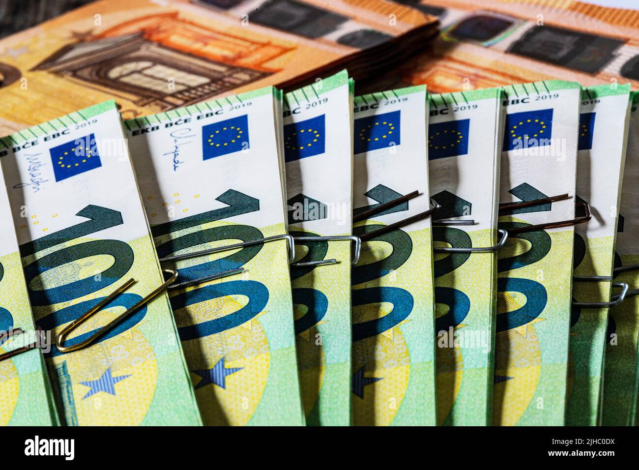 Euro in Papiergeld Stockfoto