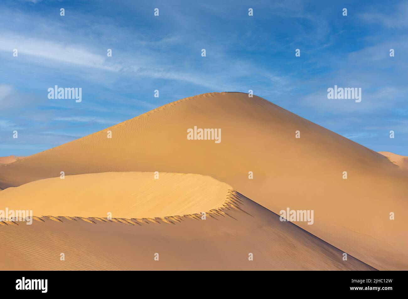 Sanddünen in der Wüste Gobi in der Inneren Mongolei Stockfoto