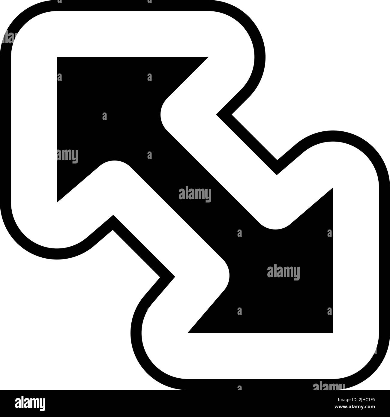 Pfeil gegenüber gesetzt . Stock Vektor