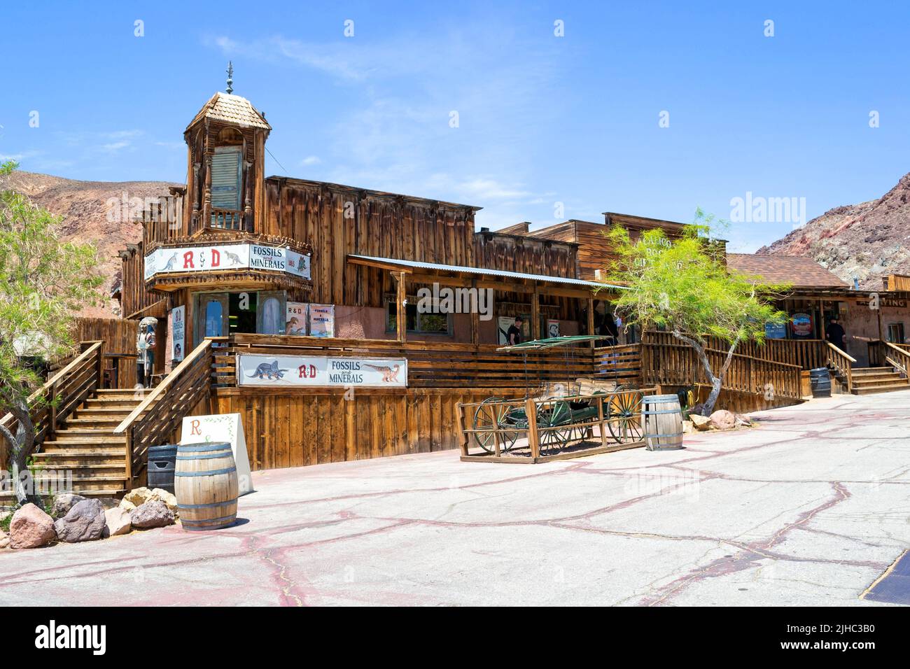 Calico Geisterstadt in Kalifornien, ist eine rekonstruierte Geisterstadt für Touristen zu besuchen. Stockfoto