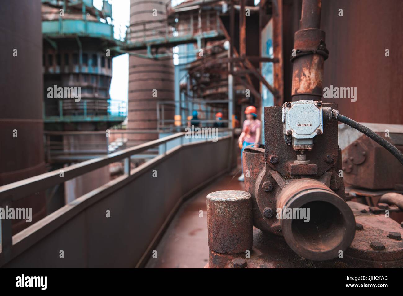 Detailaufnahmen im Industriedenkmal der Voelklinge Ironworks UNESCO Weltkulturerbe Stockfoto