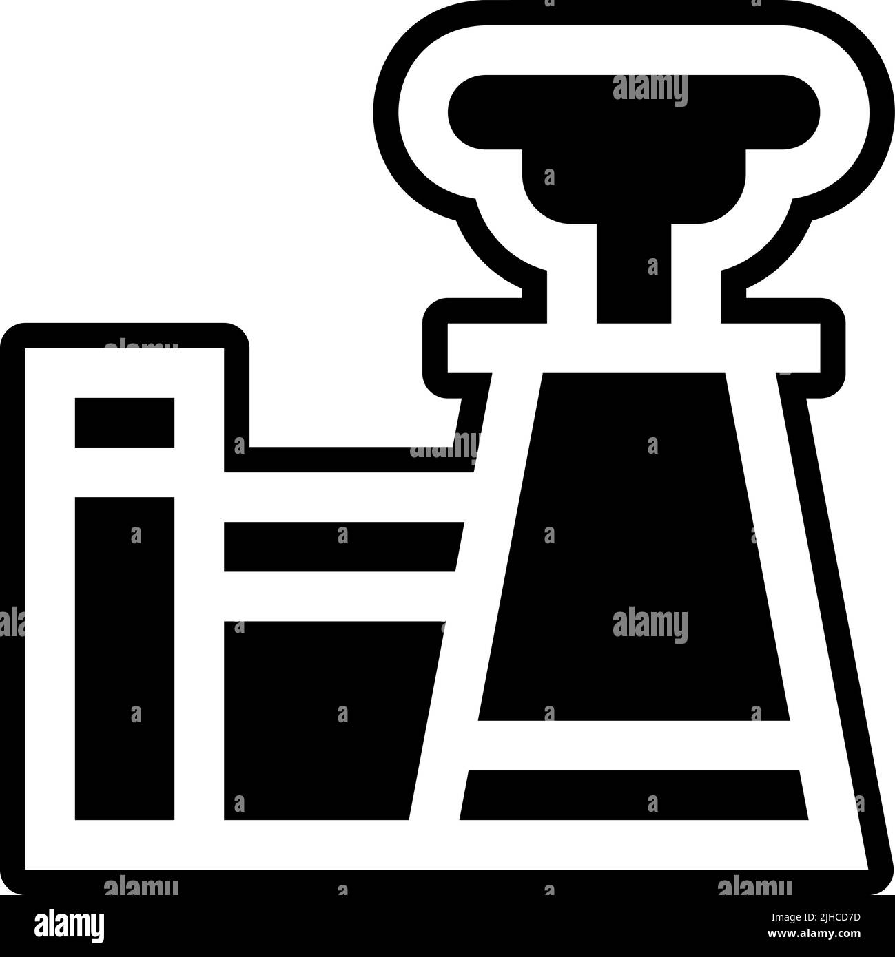 Kernenergie-Kernkraftwerk . Stock Vektor