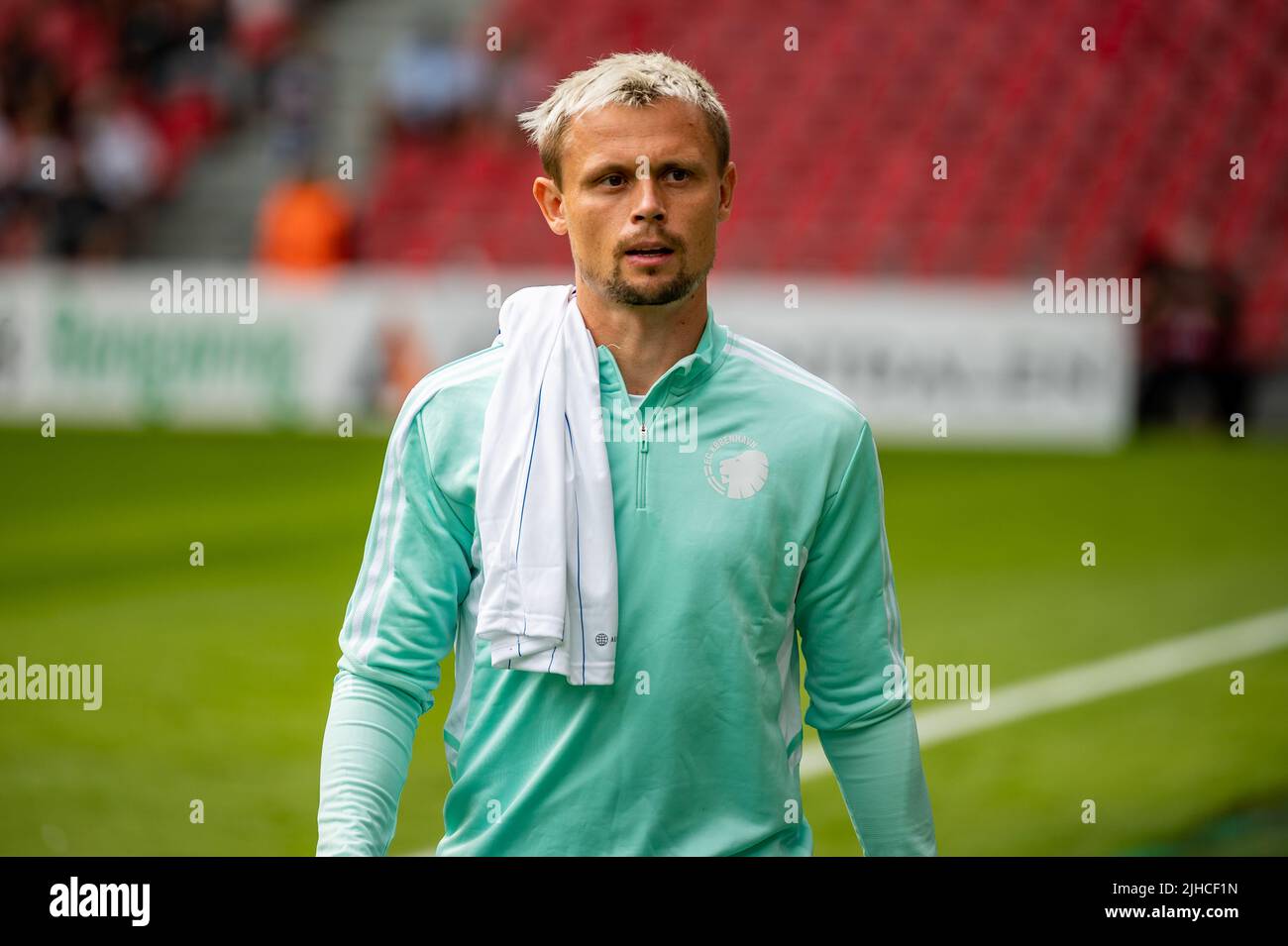 Kopenhagen, Dänemark. 17.. Juli 2022. Peter Ankersen (22) vom FC Kopenhagen vor dem Superliga-Spiel 3F zwischen dem FC Kopenhagen und AC Horsens in Parken in Kopenhagen. (Foto: Gonzales Photo/Alamy Live News Stockfoto