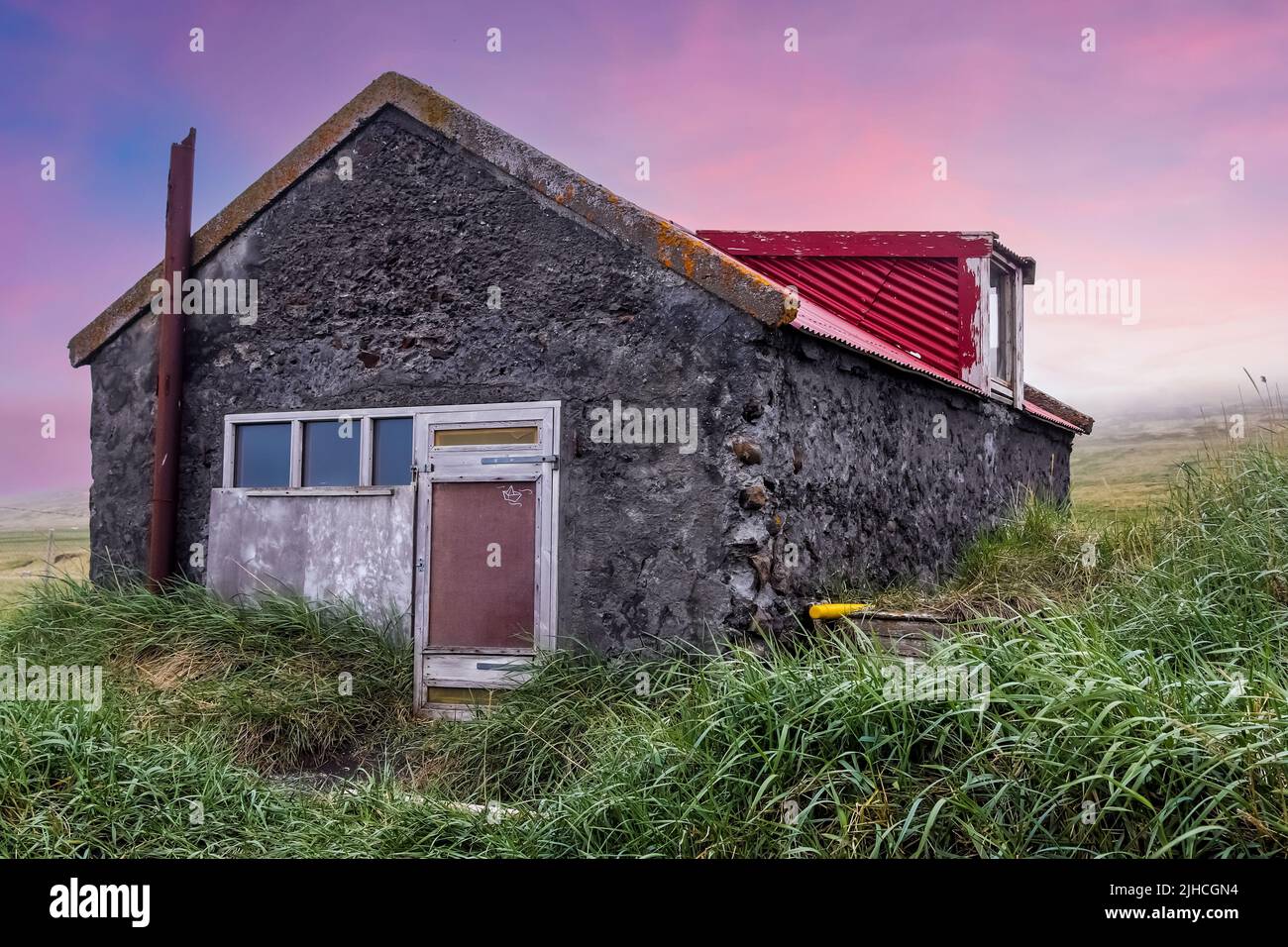 Alte und verlassene Gebäude in Island - verlorene Orte Stockfoto