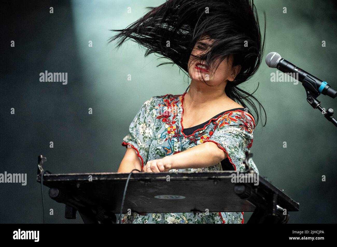 Chicago, USA. 17.. Juli 2022. Sofia Kourtesis tritt am Sonntag, 17. Juli 2020, beim Pitchfork Festival in Chicago, IL, auf. (Foto von Christopher Dilts/Sipa USA) Quelle: SIPA USA/Alamy Live News Stockfoto