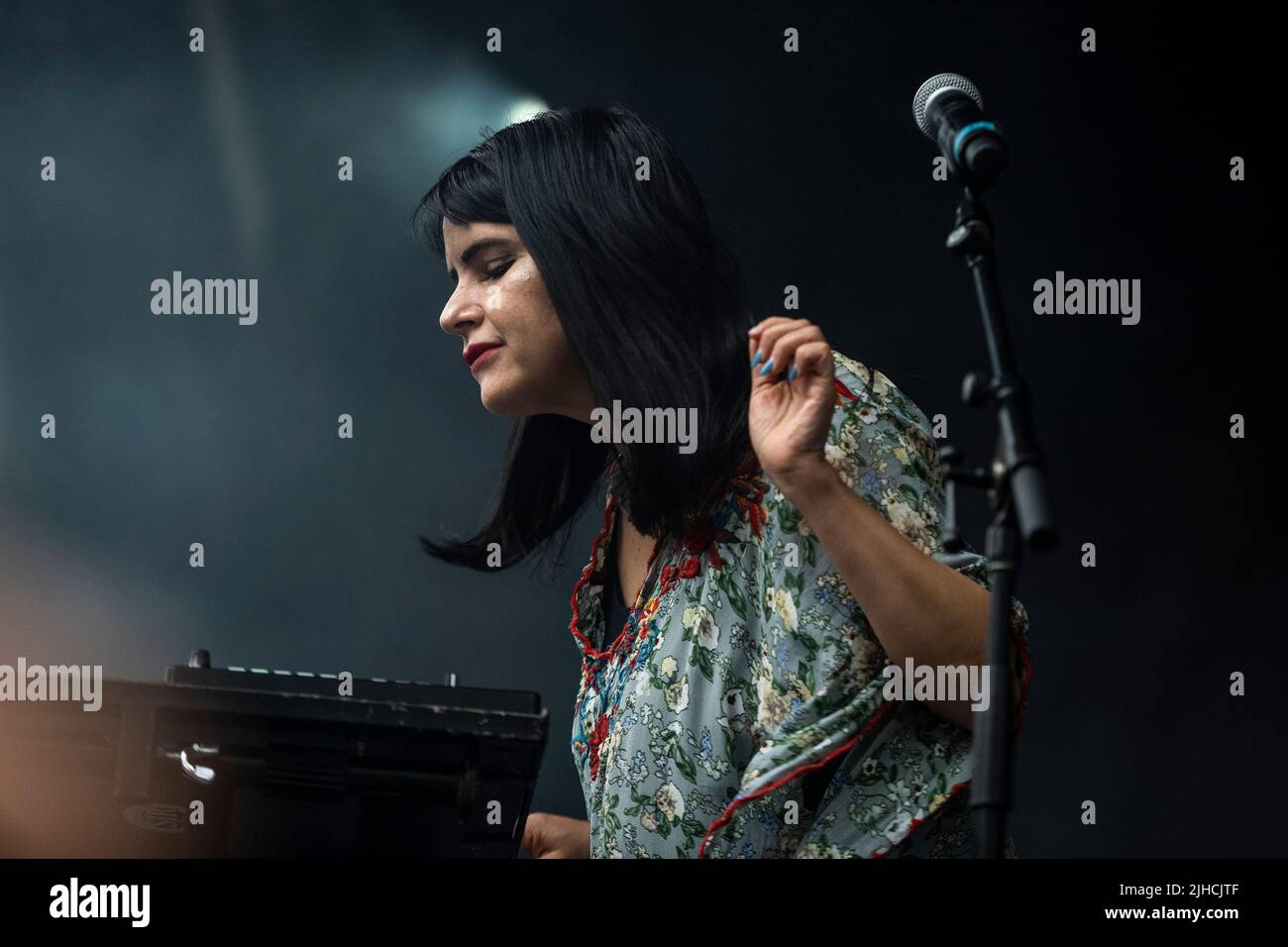 Chicago, USA. 17.. Juli 2022. Sofia Kourtesis tritt am Sonntag, 17. Juli 2020, beim Pitchfork Festival in Chicago, IL, auf. (Foto von Christopher Dilts/Sipa USA) Quelle: SIPA USA/Alamy Live News Stockfoto