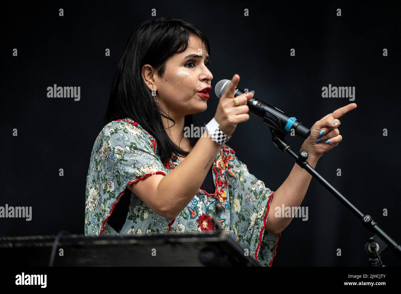 Chicago, USA. 17.. Juli 2022. Sofia Kourtesis tritt am Sonntag, 17. Juli 2020, beim Pitchfork Festival in Chicago, IL, auf. (Foto von Christopher Dilts/Sipa USA) Quelle: SIPA USA/Alamy Live News Stockfoto