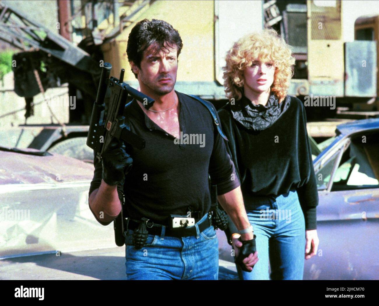 SYLVESTER STALLONE, Brigitte Nielsen, Kobra, 1986 Stockfoto
