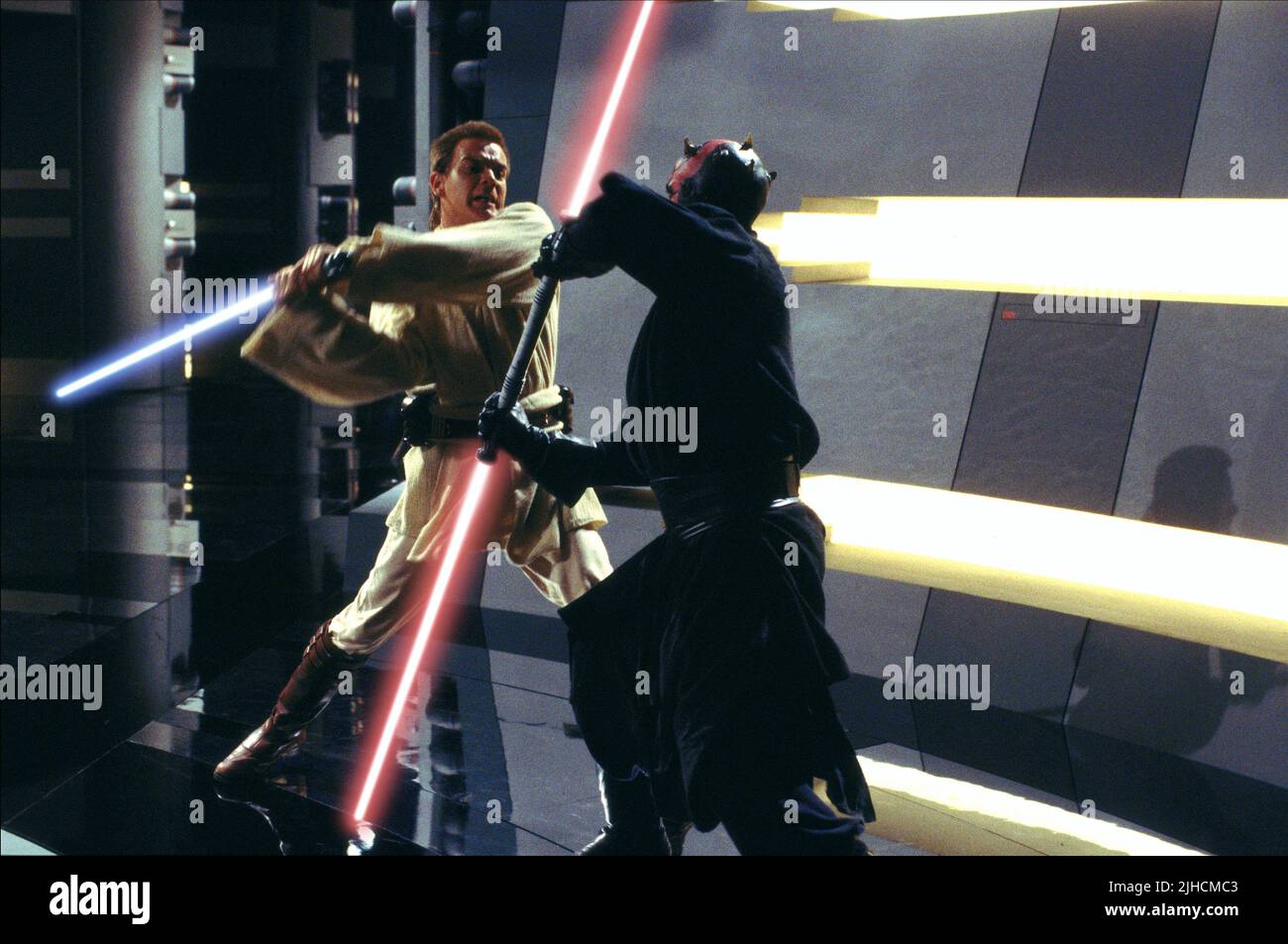 EWAN MCGREGOR, Ray Park, Star Wars: Episode I - Die Dunkle Bedrohung, 1999 Stockfoto