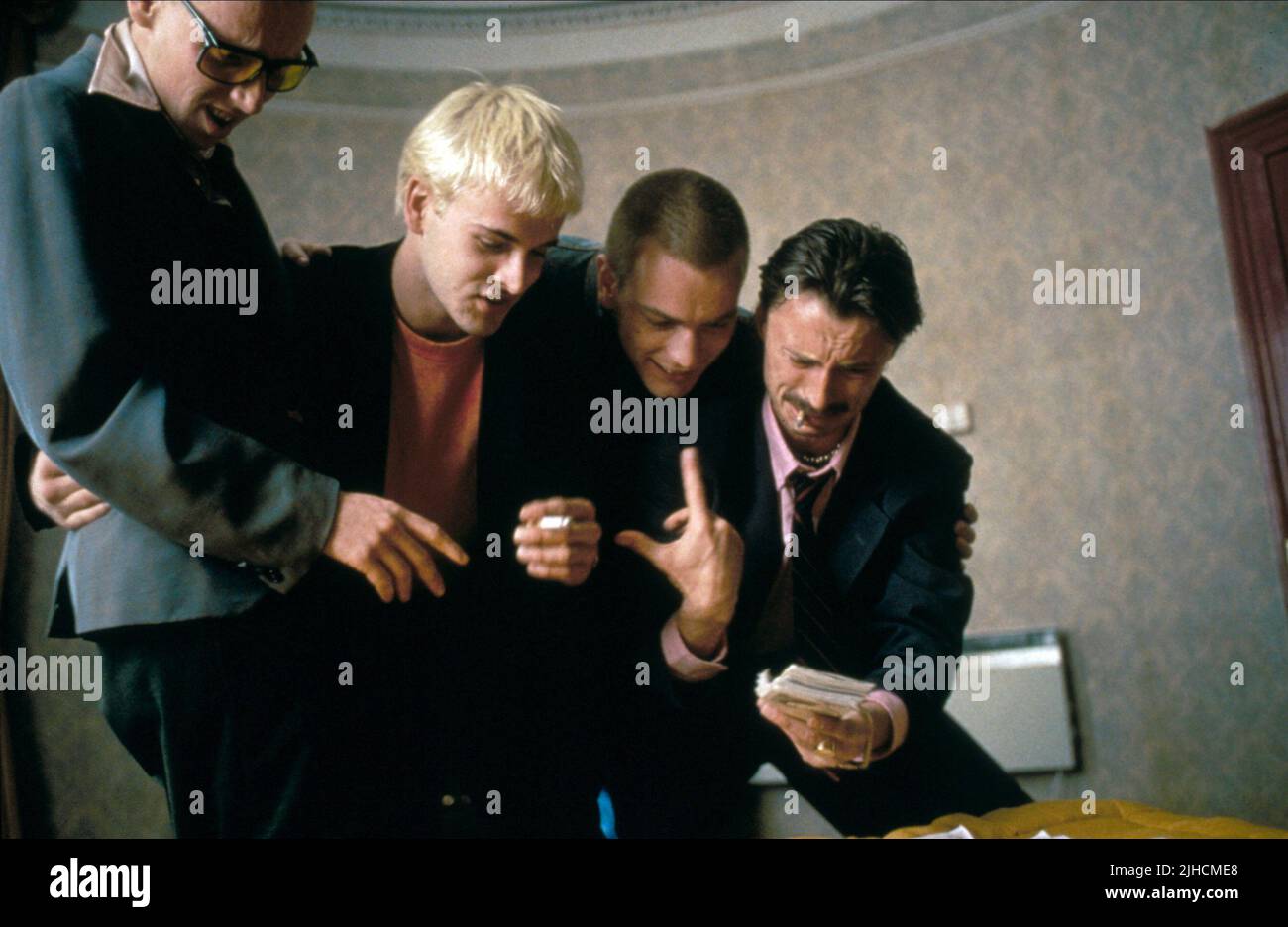 EWEN BREMNER, Jonny Lee Miller, EWAN MCGREGOR, Robert Carlyle, TRAINSPOTTING, 1996 Stockfoto