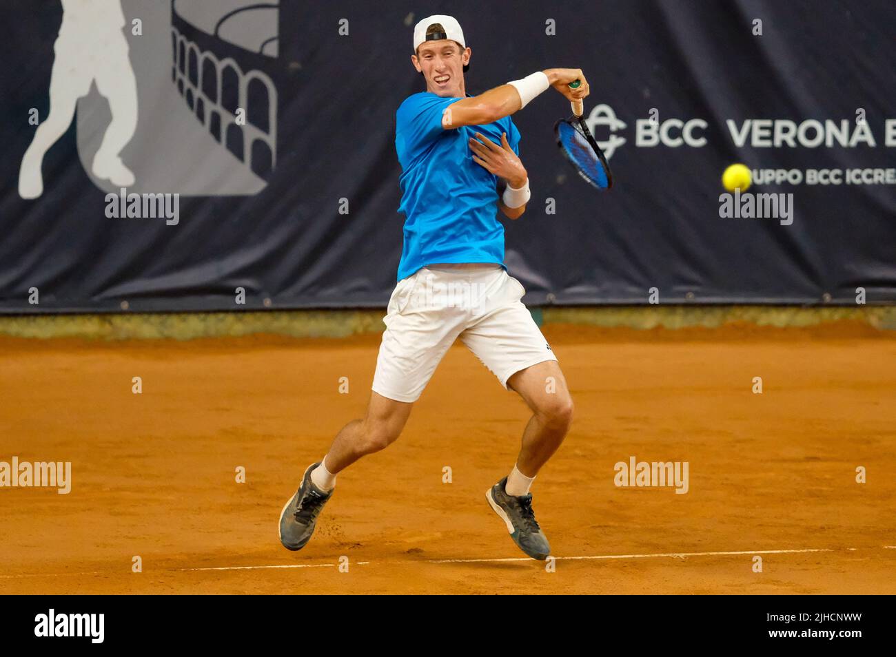 Verona, Italien. 17.. Juli 2022. Tennis Club Scaligero - Verona, Verona, Italien, 17. Juli 2022, Francesco Maestrelli während der ATP Challenger Tour - Finale zwischen Francesco Maestrelli und Pedro Cachin - Tennis Internationals Credit: Live Media Publishing Group/Alamy Live News Stockfoto