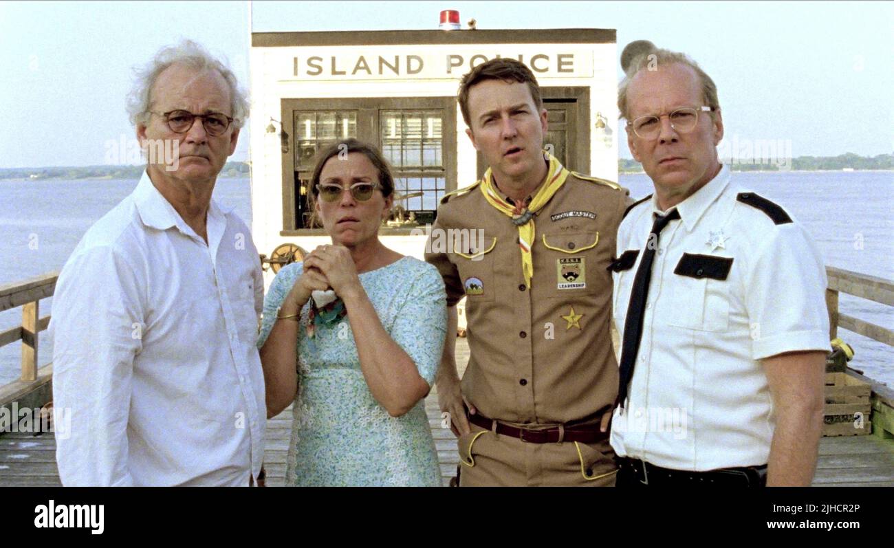 BILL MURRAY, FRANCES MCDORMAND, Edward Norton, Bruce Willis, MONDAUFGANG, Deutschland, 2012 Stockfoto