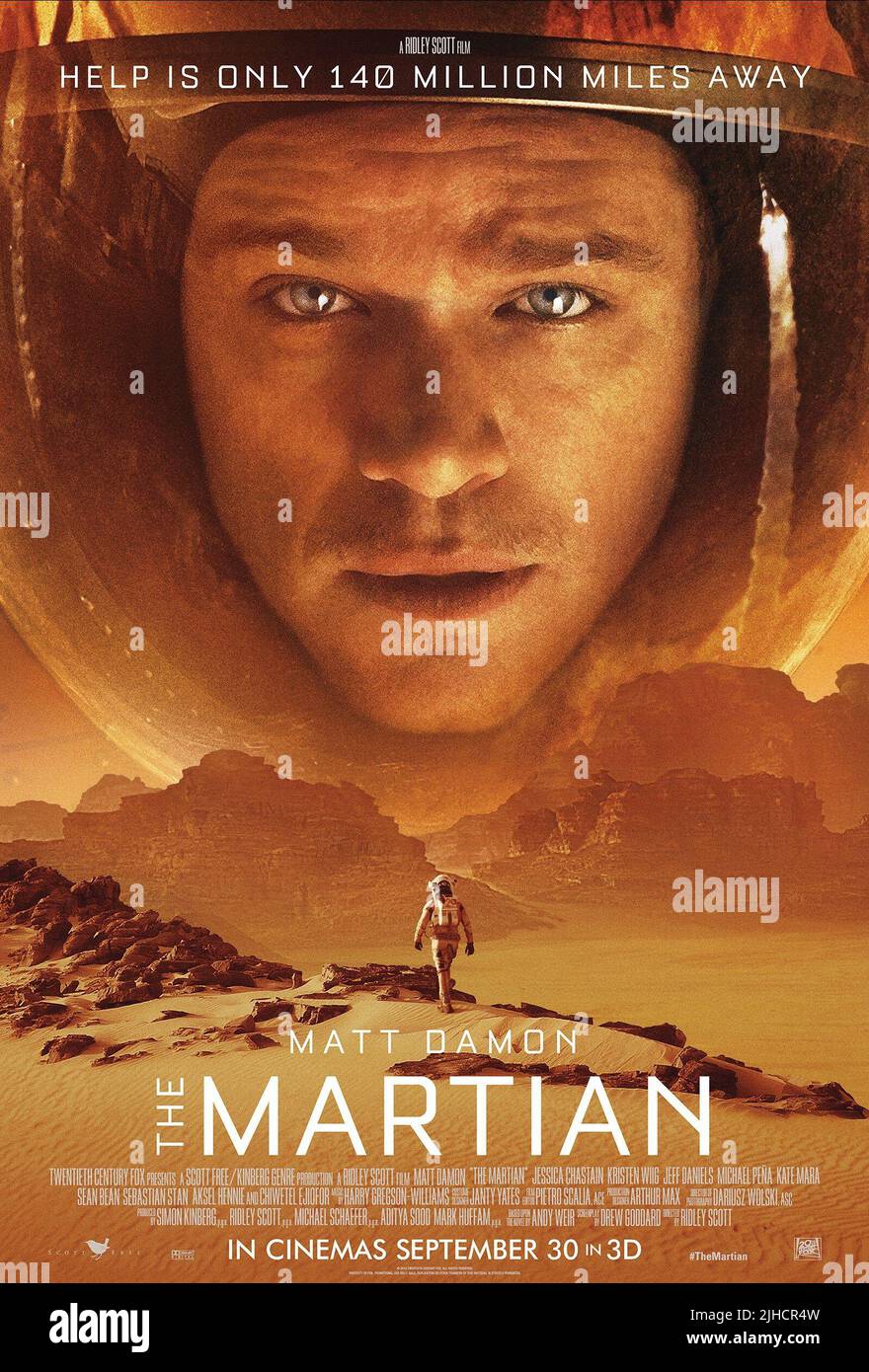 MATT DAMON, Plakat, auf dem Mars, 2015 Stockfoto
