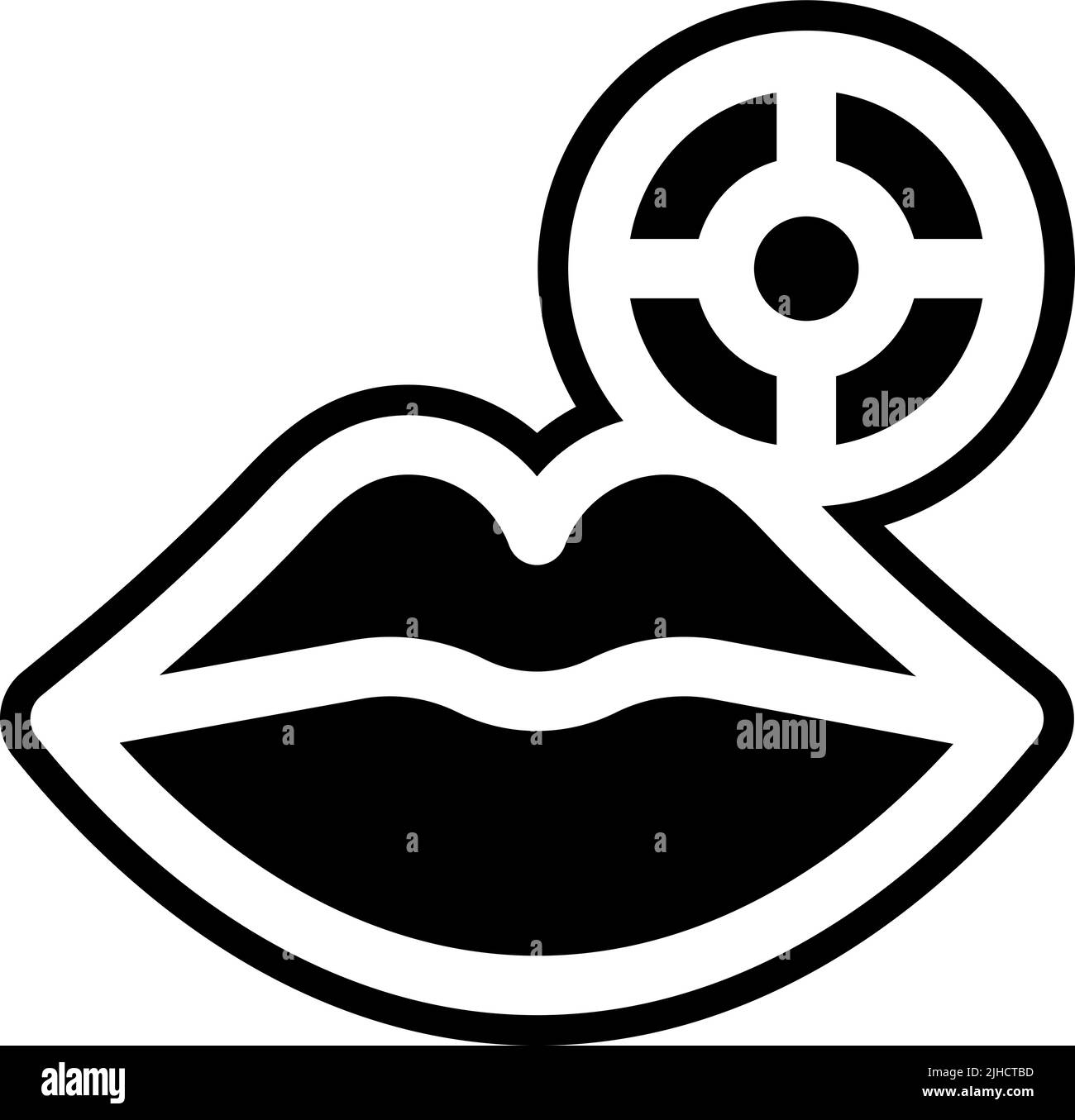 Coronavirus Symptome Lippen . Stock Vektor