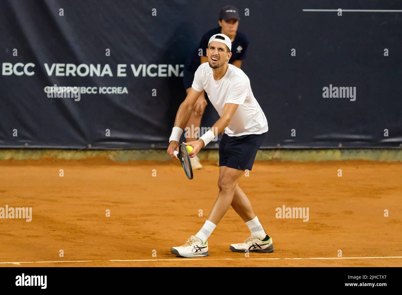 Verona, 17.. Juli 2022 - ATP Challenger Tour - Internazionali Tennis Città di Verona - Finales Spiel zwischen Pedro Cachin und Francesco Maestrelli Stockfoto