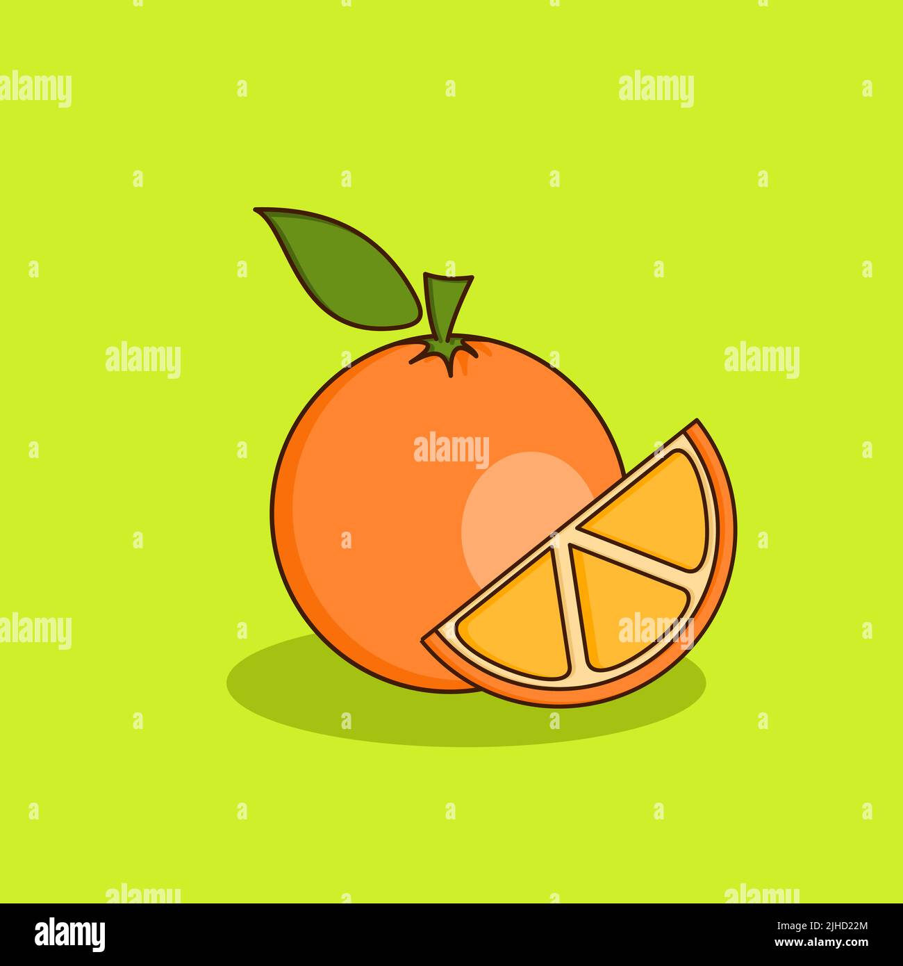 Orange Obst Cartoon Vektor Illustration Stock Vektor