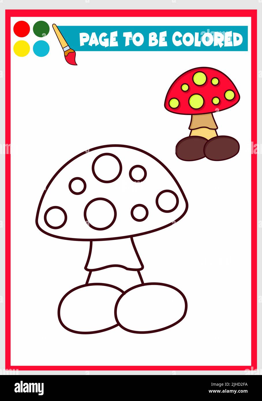 Malbuch mit niedlichen Pilz Stock Vektor