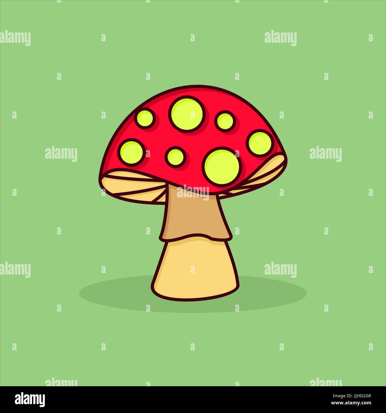 Niedlicher Pilz in einem flachen Stil Vektor-Illustration Stock Vektor