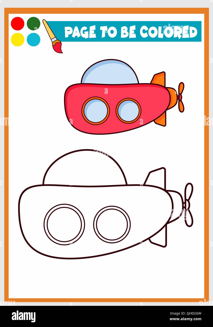 Malbuch für Kind ein Boot Stock Vektor