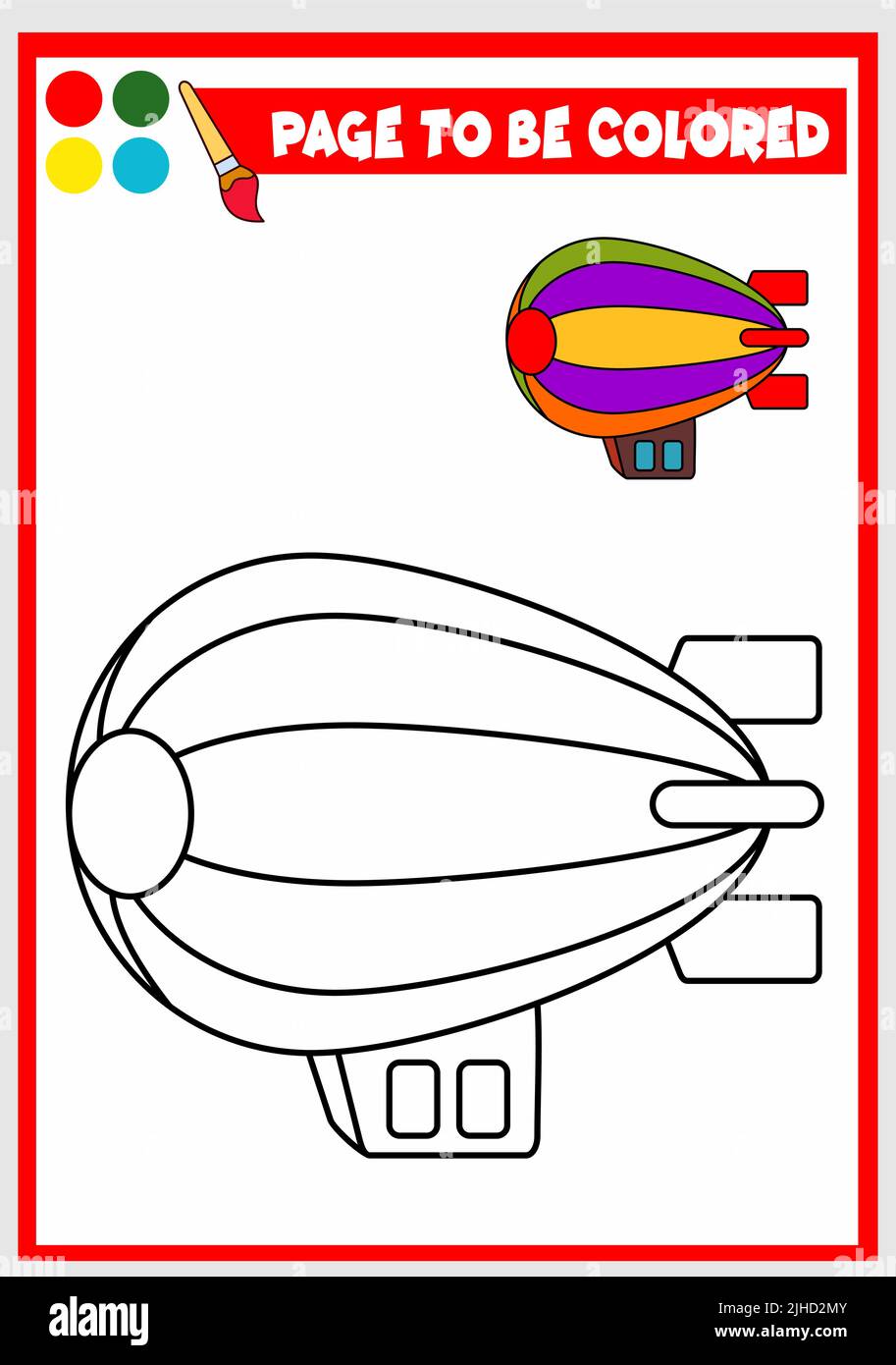 Bilder für Kinder ausmalen.Luftballon Stock Vektor