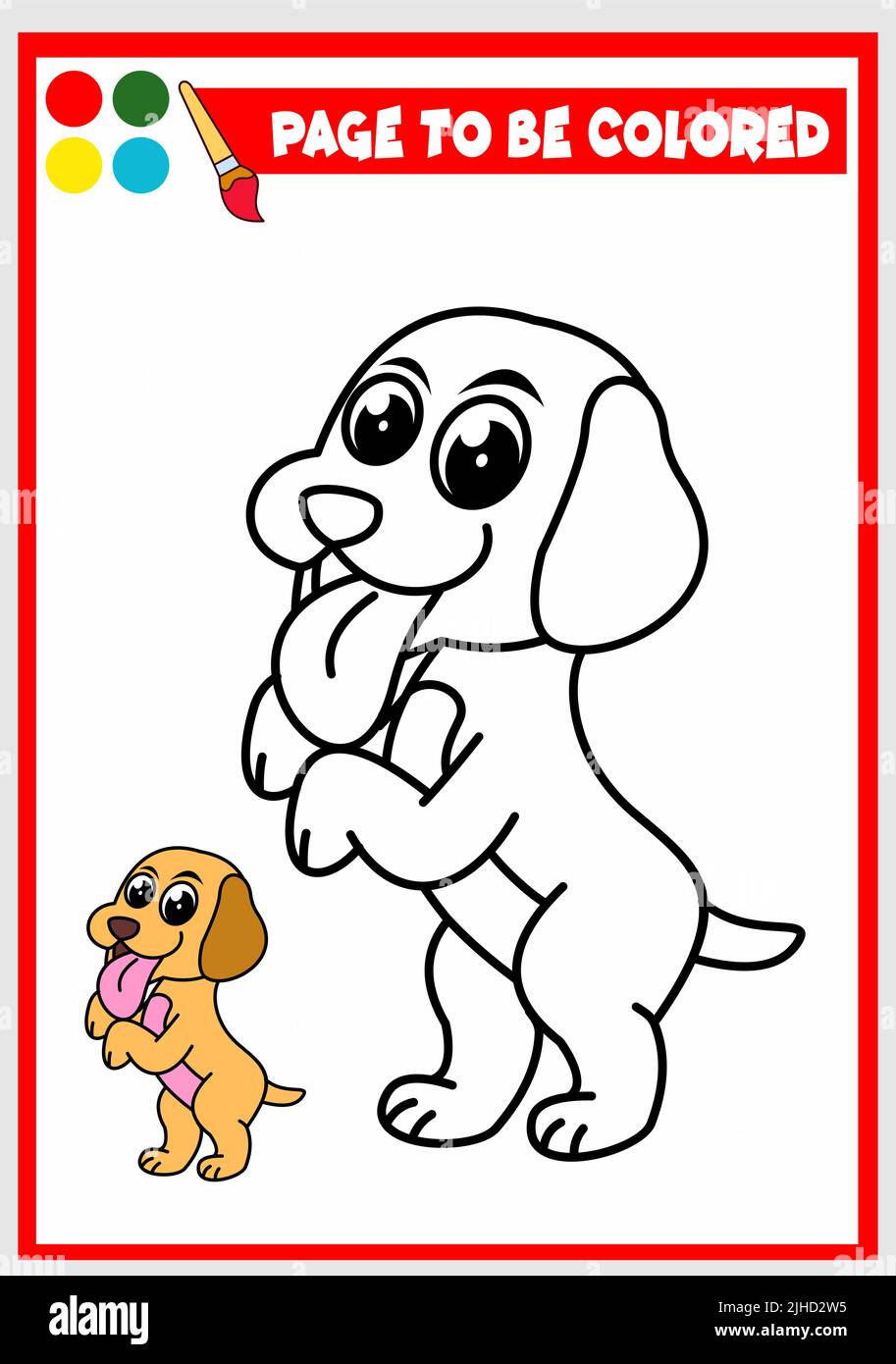 Malbuch für Kinder. Hund Vektor Stock Vektor