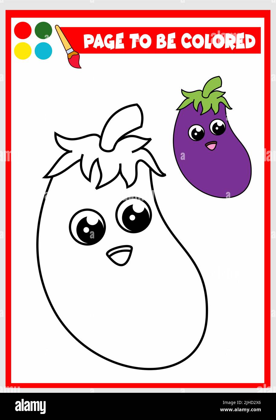 Malbuch für Kinder. Auberginen-Vektor Stock Vektor