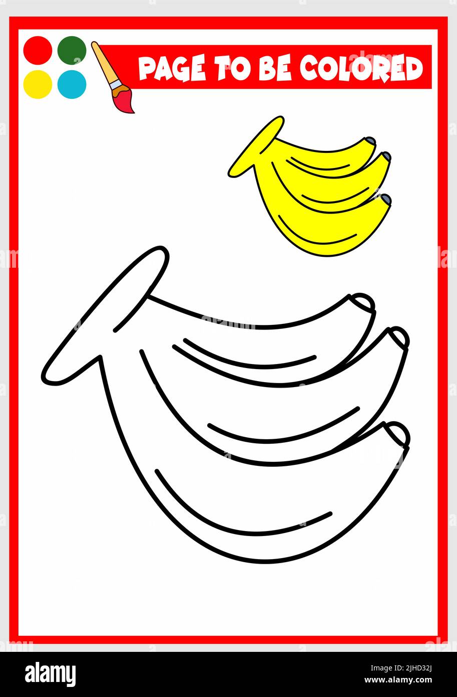 Malbuch für Kinder. Banane Vektor Stock Vektor