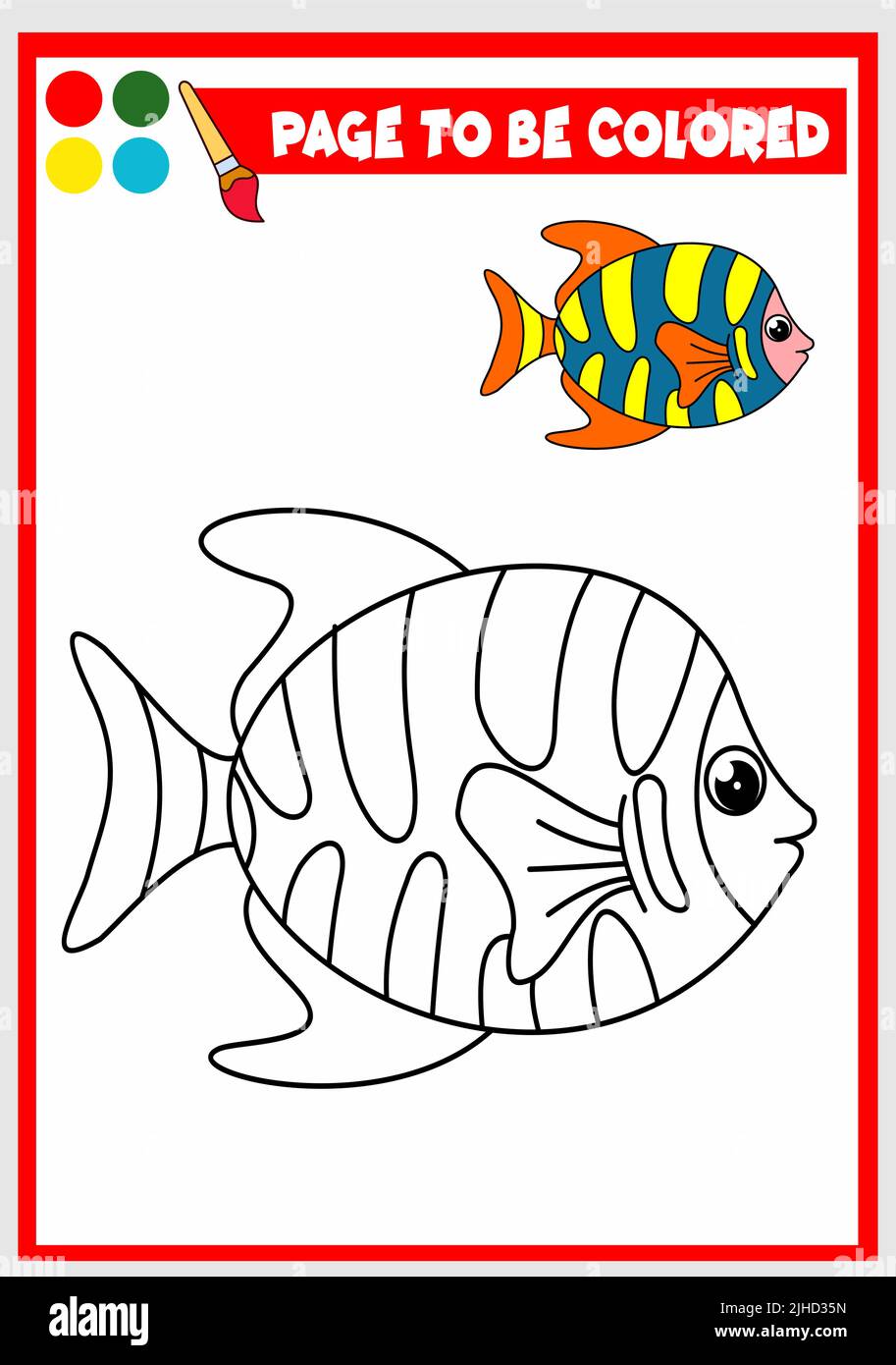 Malbuch für Kinder. Fisch-Vektor Stock Vektor