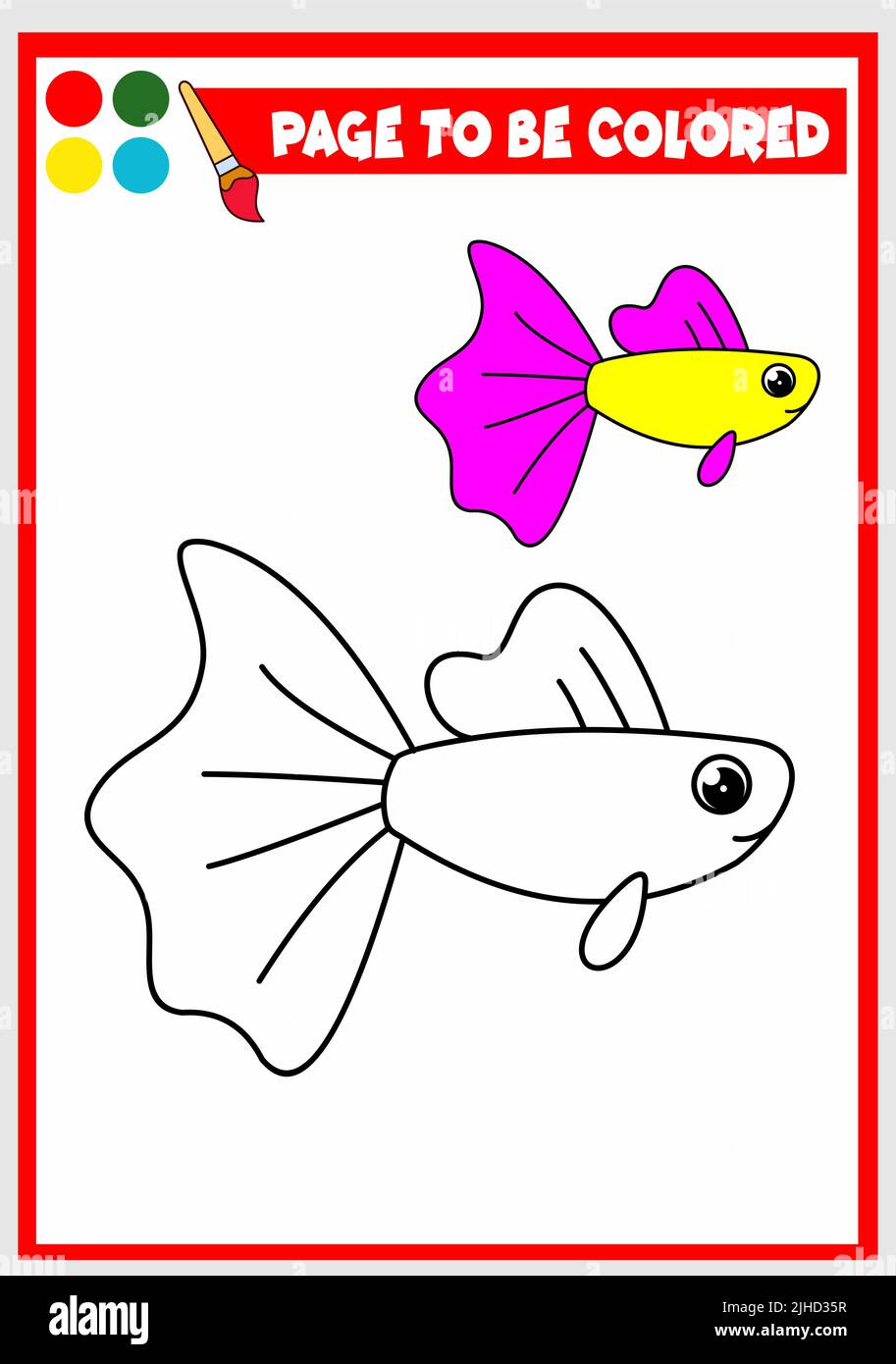 Malbuch für Kinder. Fisch-Vektor Stock Vektor