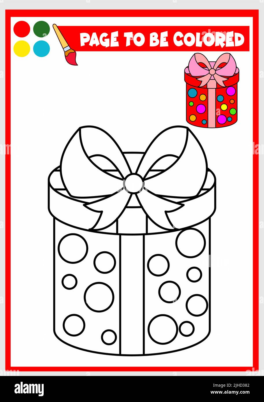 Malbuch für Kinder. Geschenkbox Vektor Stock Vektor
