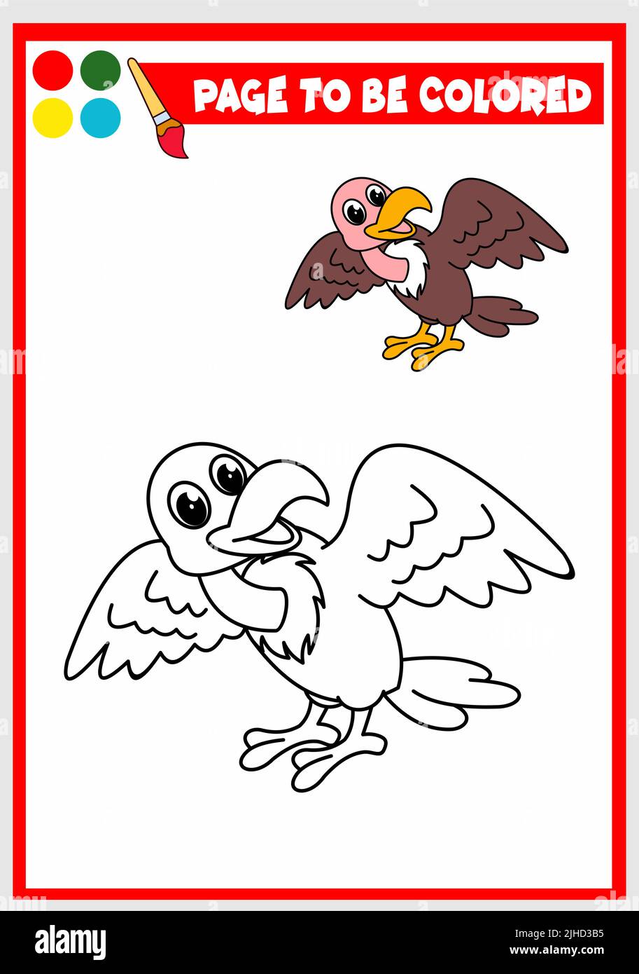 Malbuch für Kinder. Geier Stock Vektor