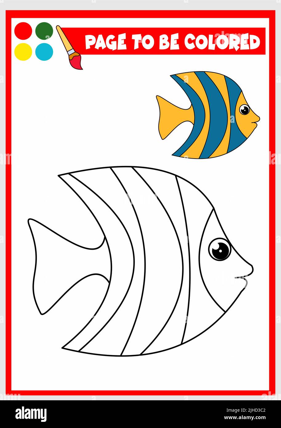 Malbuch für Kinder. Fisch-Vektor Stock Vektor