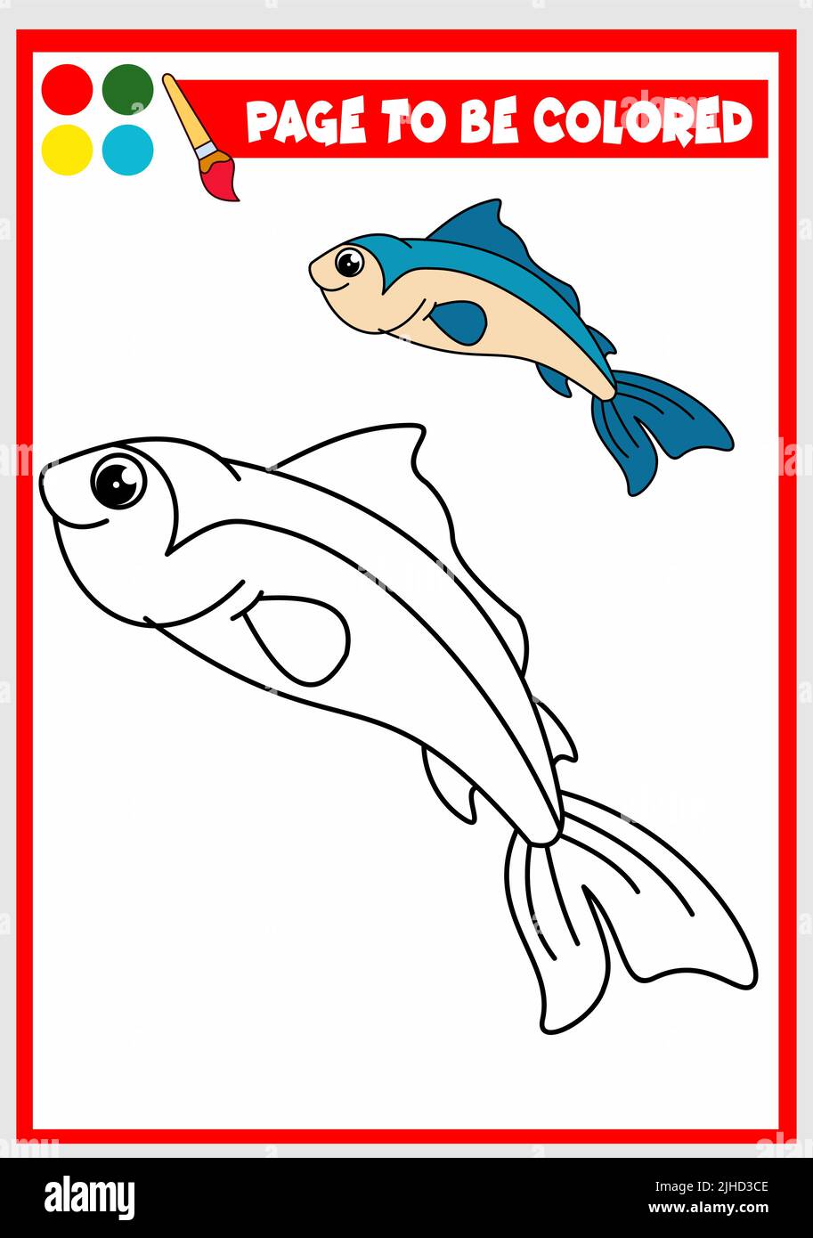 Malbuch für Kinder. Fisch-Vektor Stock Vektor