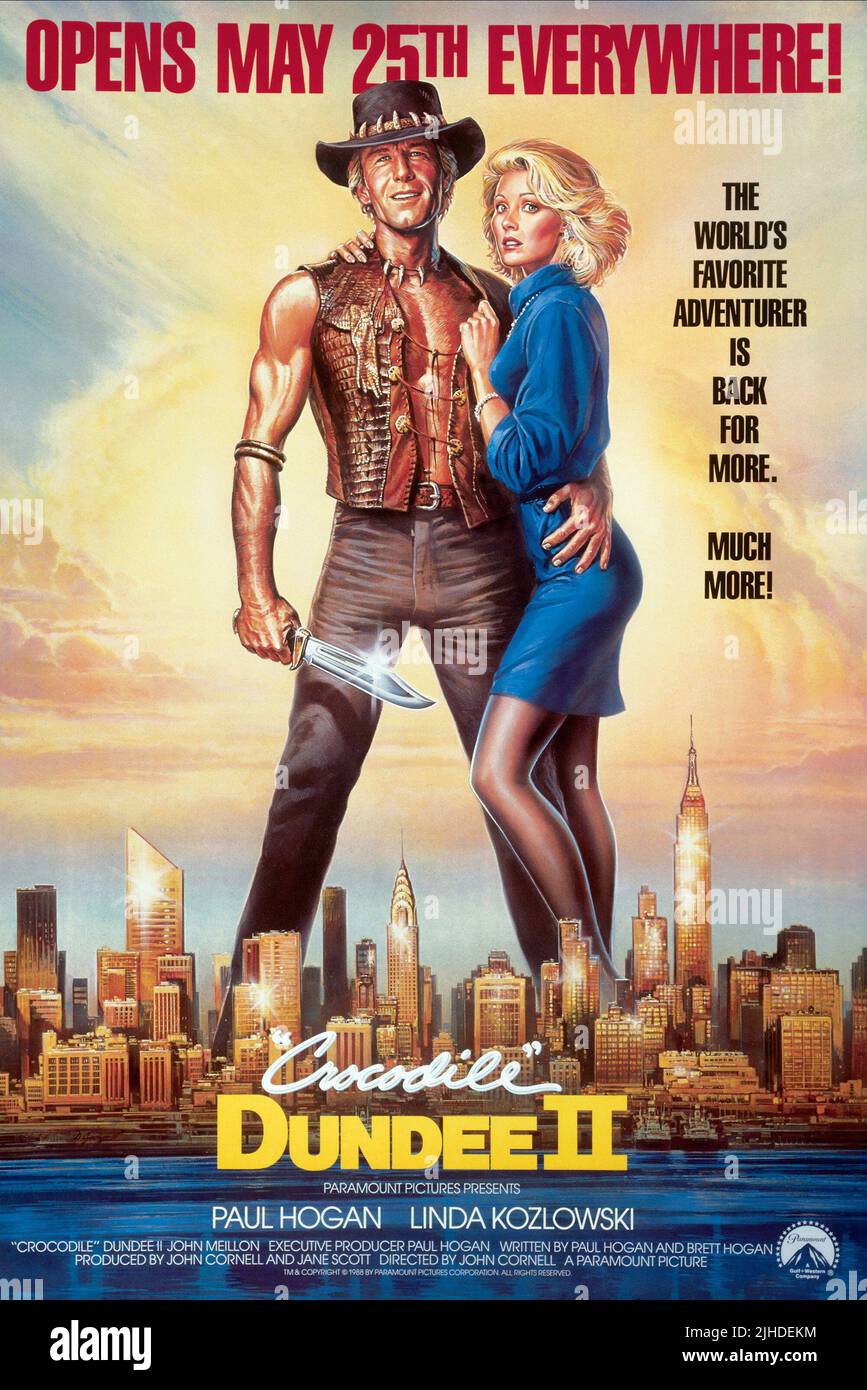PAUL HOGAN, LINDA KOZLOWSKI, Plakat, CROCODILE DUNDEE II, 1988 Stockfoto