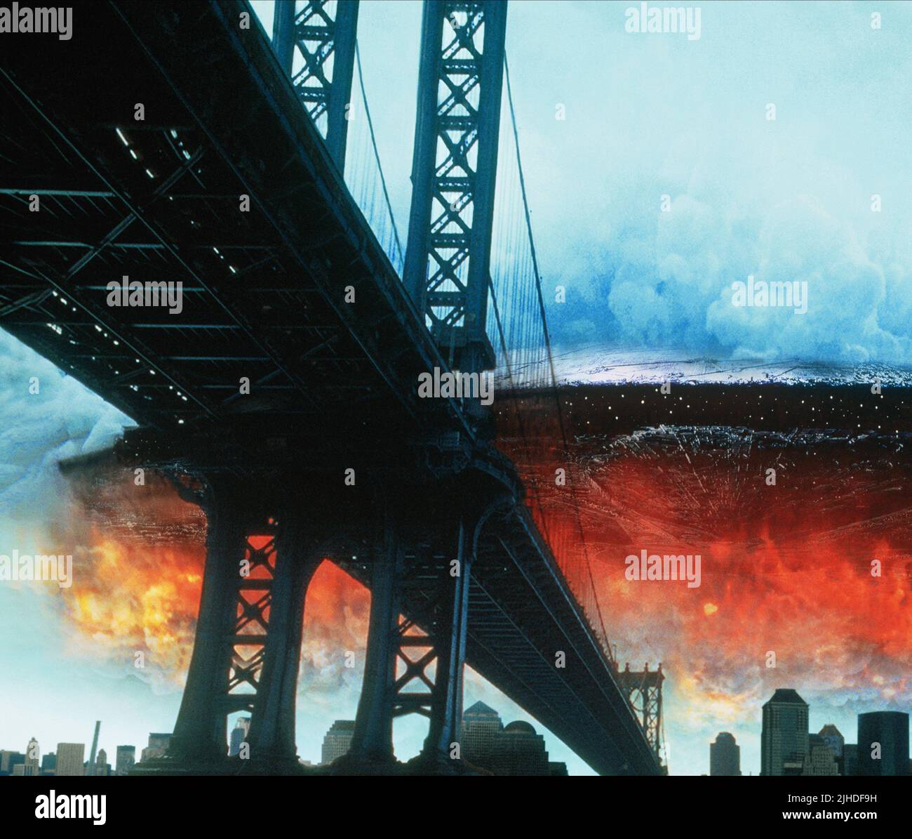 Außerirdisches Raumschiff über Manhattan, Independence Day, 1996 Stockfoto