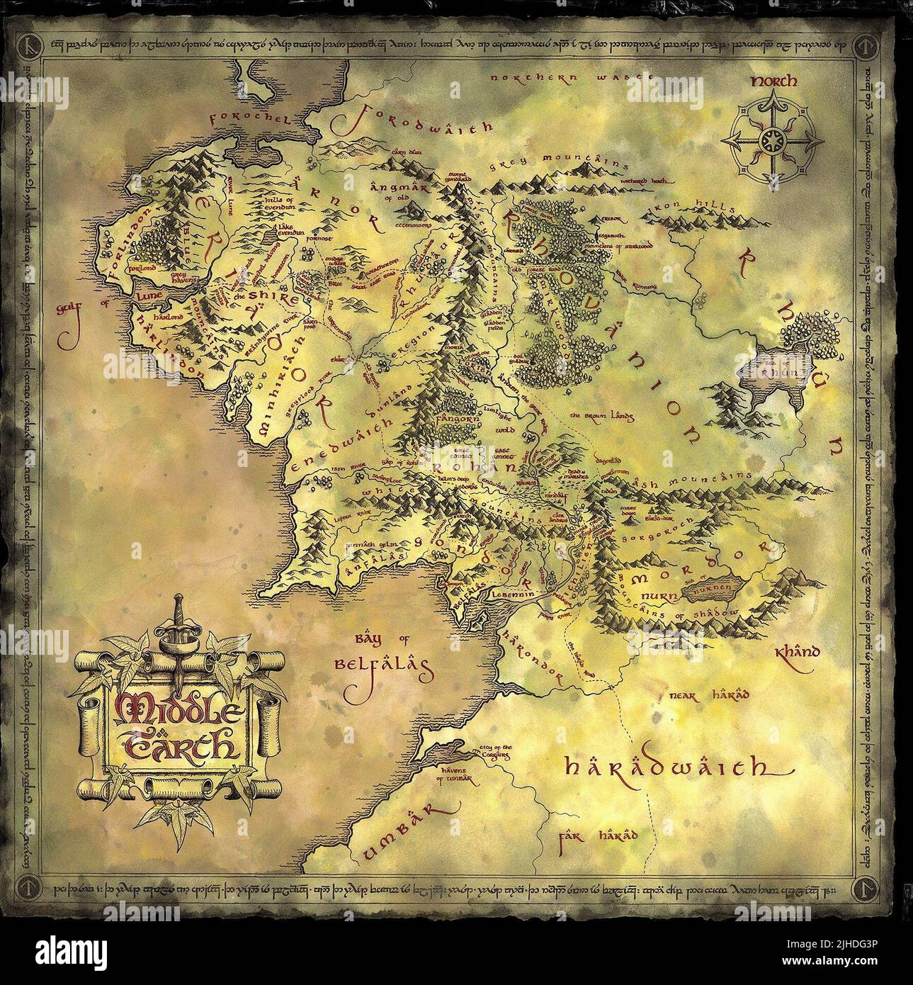 Karte von Mittelerde, DER HERR DER RINGE: DIE GEFÄHRTEN, 2001
