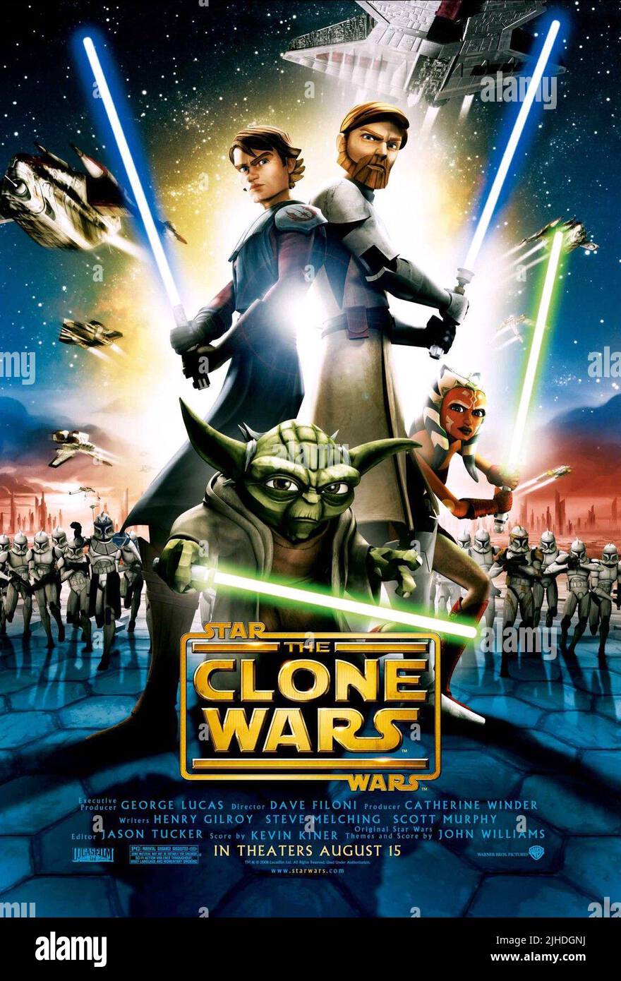 YODA, Anakin, Obi-Wan Kenobi, AHSOKA, Plakat, STAR WARS: The Clone Wars, 2008 Stockfoto