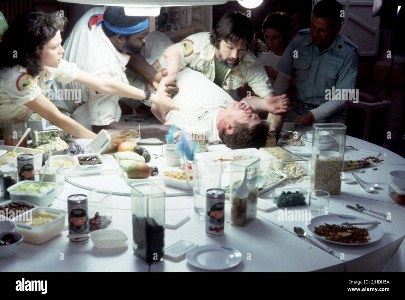 SIGOURNEY WEAVER, Tom Skerritt, YAPHET KOTTO, John Hurt, Ian Holm, Alien, 1979 Stockfoto