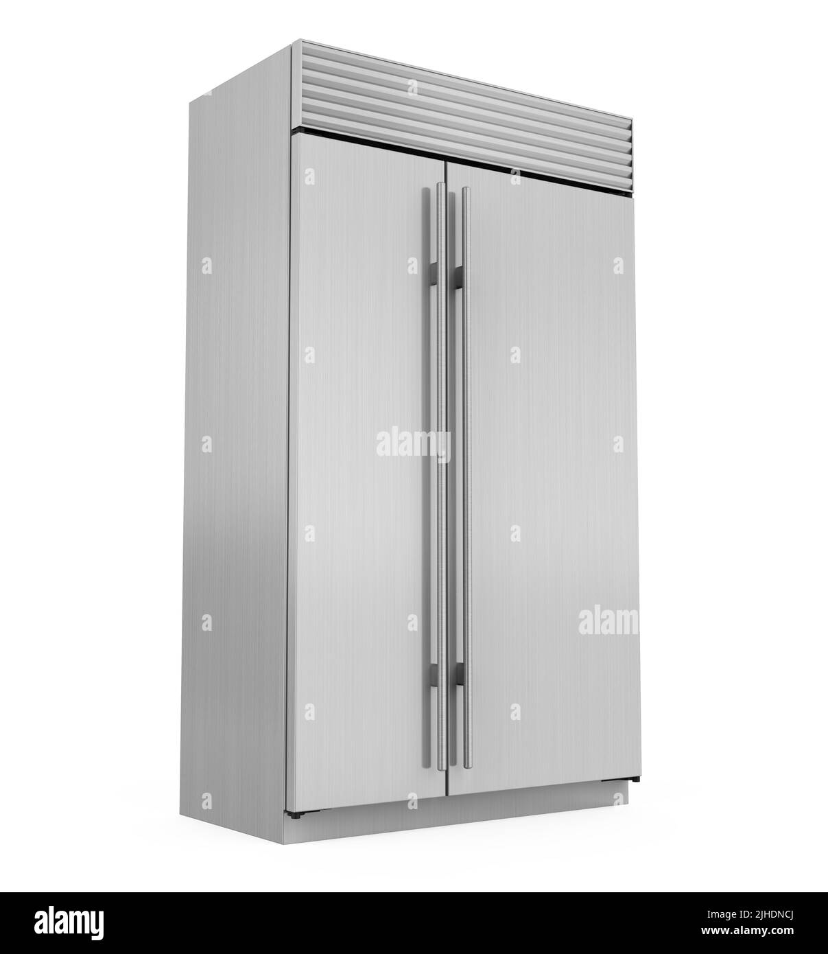 Moderne Kühlschrank isoliert Stockfoto