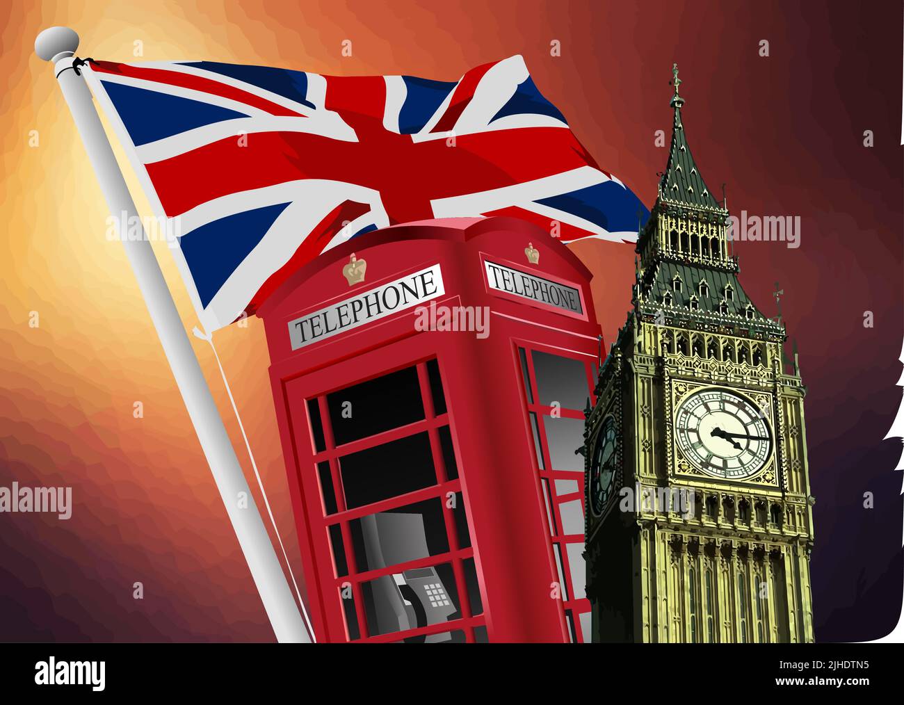 Wenige Bilder von London. Vektorgrafik 3D Stock Vektor