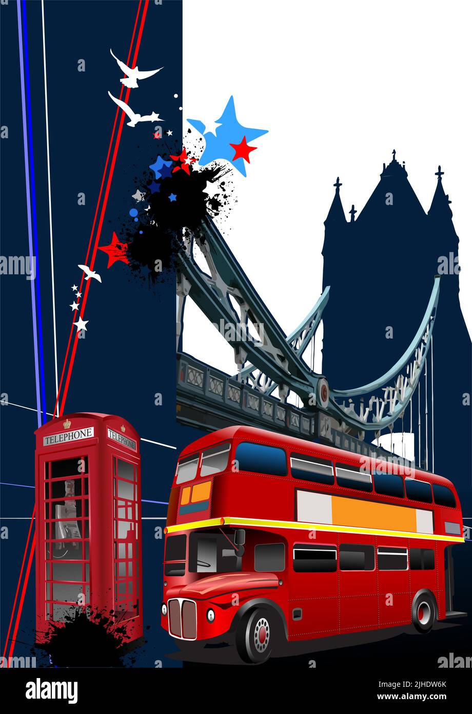 Wenige Bilder von London. Vektorgrafik 3D Stock Vektor