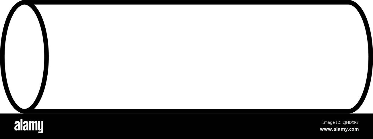 Symbol für horizontalen Zylinder. Formsymbol. Bearbeitbarer Vektor. Stock Vektor