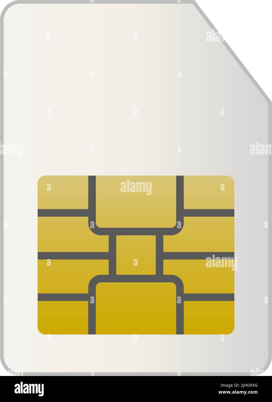 SIM-Kartensymbol. Microchip für die mobile Mobilfunkkommunikation. Elektronische Kommunikation. Bearbeitbarer Vektor. Stock Vektor